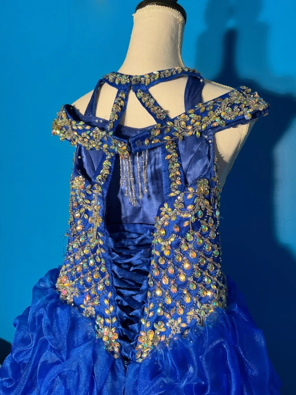 Ritzee Girl 6686 Royal Blue pageant dress - Picture 3 of 3